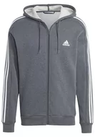 Bluzy męskie - adidas Męska bluza dresowa z kapturem, Ciemnoszary wrzos, XXL - miniaturka - grafika 1