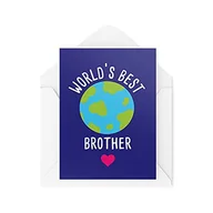 Kartki okolicznościowe i zaproszenia - Tongue in Peach Kartka urodzinowa dla brata 'World's Best Brother' dla niego urodziny rodzeństwo nowość prezent od siostry najlepszego przyjaciela braci CBH563 TIP_CARDS_CBH563 - miniaturka - grafika 1