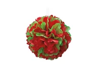 Ozdoby bożonarodzeniowe - Unique Dekoracja wisząca pompon czerwono-zielona - 1 szt. U62861 - miniaturka - grafika 1