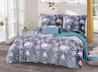 Pościel - Pościel pluszowa szara w kwiaty 135x200 poszwa na kołdrę z poszewką na poduszkę 2-częściowa z zamkiem błyskawicznym Przytulna pluszowa pościel zimowa ciepła przytulna pościel - miniaturka - grafika 1