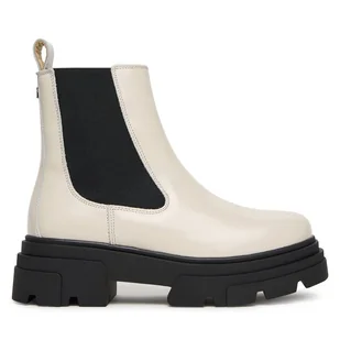 Sztyblety Tommy Hilfiger Shiny FW0FW09042 Beżowy - Botki damskie - miniaturka - grafika 1