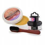 Środki do obuwia i ubrań - Tłuszcz do Butów Skórzanych ze Szczotką i Pasta Czarna Palc Zestaw 3w1 - miniaturka - grafika 1