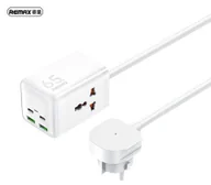 Ładowarki do telefonów - Ładowarka Sieciowa 65W 1.5m 2x USB + 2x USB-C Remax GAN Power Strip RP-U157 biała - miniaturka - grafika 1