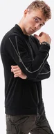 Bluzy męskie - Ombre Bluza męska Moscow B1367- czarna M - miniaturka - grafika 1