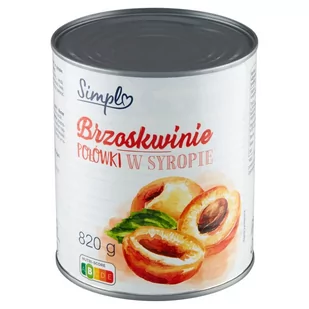 Simpl Brzoskwinie połówki w syropie 820 g - Owoce w puszkach i słoikach - miniaturka - grafika 1