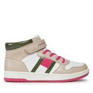 Buty dla dziewczynek - Sneakersy Tommy Hilfiger T3A9-32961-1434Y609 D Beżowy - miniaturka - grafika 1