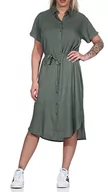 Sukienki - Vero Moda Kobiety Vmbumpy Ss Calf Sukienka, Zielony, XS - miniaturka - grafika 1