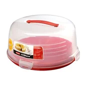 Pojemniki kuchenne - Pojemnik okrągły na ciasto czerwony - miniaturka - grafika 1