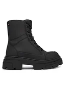 Botki damskie - Tommy Hilfiger Trzewiki Tommytech Water Repellent Laceup FW0FW09161 Czarny - miniaturka - grafika 1