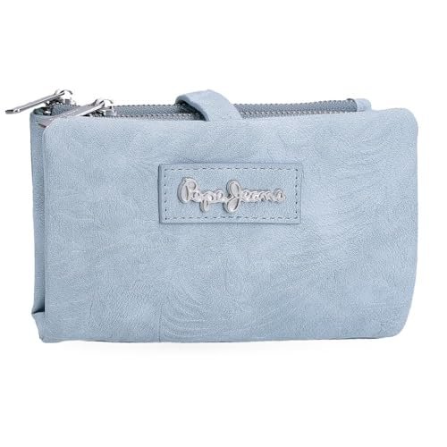 Pepe Jeans Jana Portfel z portmonetką niebieski 14,5 x 9 x 2 cm poliester z akcentami ze sztucznej skóry by Joumma Bags, Niebieski, Talla única, Portfel z portfelem