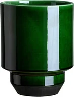 Donice - Osłonka na doniczkę Hoff 18 cm zielona szkliwiona - miniaturka - grafika 1
