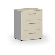 Szafki biurowe - Komoda biurowa do biurka PRIMO GRAY, 740 x 600 x 420 mm, szary/brzoza - miniaturka - grafika 1