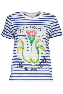 DESIGUAL NIEBIESKI DAMSKI T-SHIRT Z KRÓTKIM RĘKAWEM - Portfele - miniaturka - grafika 1