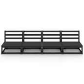 Sofy ogrodowe - VidaXL 4-osobowa sofa ogrodowa, czarna, lite drewno sosnowe 3075343 - miniaturka - grafika 1