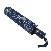 Parasole - Otwierana automatycznie parasolka damska Tiros w srebrne krople, granatowa - miniaturka - grafika 1