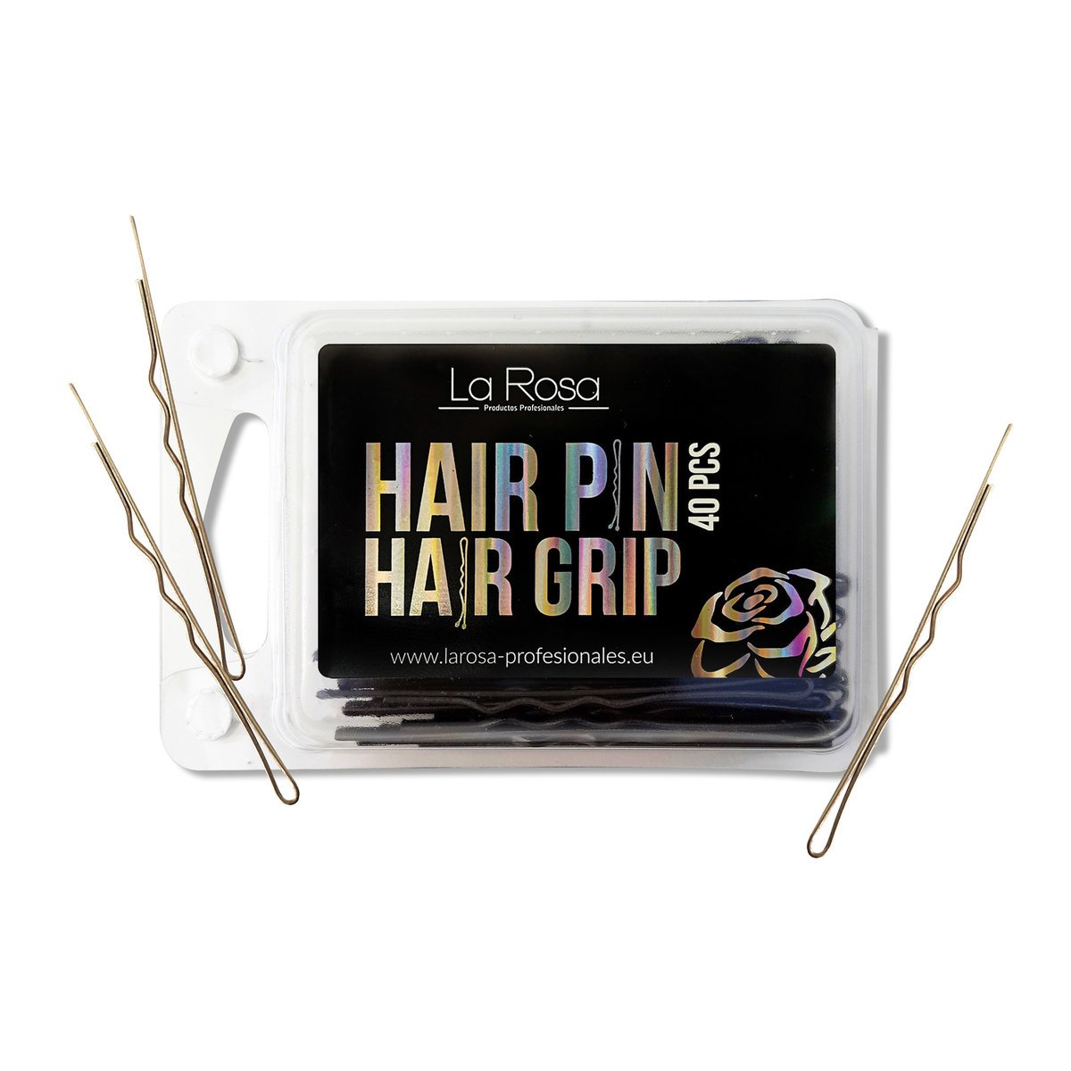 La Rosa Wsuwki karbowane złote bez kulek 40 sztuk