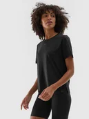 Koszulki i topy damskie - Koszulka treningowa oversize szybkoschnąca damska 4F 4FWAW24TFTSF1012-20S Czarny - miniaturka - grafika 1