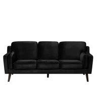 Sofy i kanapy - Beliani Sofa trzyosobowa welwet czarna LOKKA - miniaturka - grafika 1