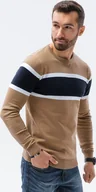 Swetry męskie - Ombre Sweter męski E190 - camel XXL - miniaturka - grafika 1