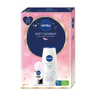 Nivea Soft Moment zestaw żel pod prysznic 250ml + antyperspirant roll-on 50ml (W) - Dezodoranty i antyperspiranty dla kobiet - miniaturka - grafika 1