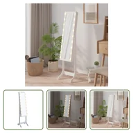 Lustra - The Living Store Lustro stojące z LED białe 34x37x146 cm - miniaturka - grafika 1
