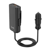 Ładowarki samochodowe - Ładowarka samochodowa Budi 105W, USB + USB-C, PD + QC 3.0 (czarna) - miniaturka - grafika 1
