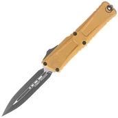 Noże - Nóż automatyczny OTF Microtech Combat Troodon D/E Gen III Tan Aluminium, Black M390MK by Tony Marfione (1142-1TA) - miniaturka - grafika 1