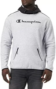 Champion Męska bluza z kapturem Legacy X-pro Interlock, z logo, szary cynowy, XL - Bluzy męskie - miniaturka - grafika 1
