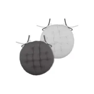 Poduszki na krzesła - Stof Poduszka na krzesło Duo 38 cm szara srebrna - miniaturka - grafika 1