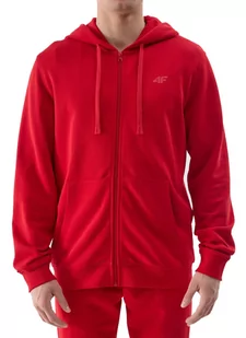 Bluza męska 4F Sportowa Rozpinana z kapturem czerwona - Bluzy męskie - miniaturka - grafika 1