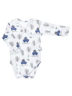 Body dla niemowląt - Chłopięce body długi rękaw miś w samochodzie Nicol,r.56 - miniaturka - grafika 1