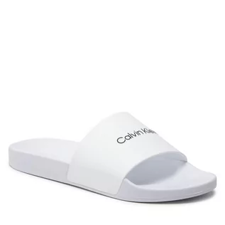 Klapki i japonki damskie - Calvin Klein Klapki JEANS - Pool Slide HM0HM00455 Bright White YAF - grafika 1