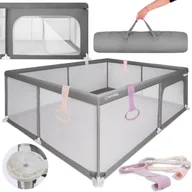 Łóżeczka i kojce - Kojec Dla Dziecka Łóżeczko Duży Plac Zabaw 150 X 200 X 68 Cm + Uchwyty Do Kojca Zestaw - miniaturka - grafika 1