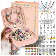 Prace ręczne dla dzieci - DUŻY ZESTAW KORALIKÓW DO ROBIENIA BRANSOLETEK BIŻUTERII DLA DZIECI CHARMS - miniaturka - grafika 1