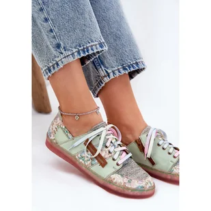 Skórzane Półbuty Damskie Maciejka 06791-09 Jasnozielone - Półbuty damskie - miniaturka - grafika 1