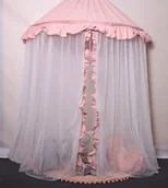 Łóżka dla dzieci i młodzieży - Różowo-biały baldachim dla dziewczynki P5-H82 - miniaturka - grafika 1