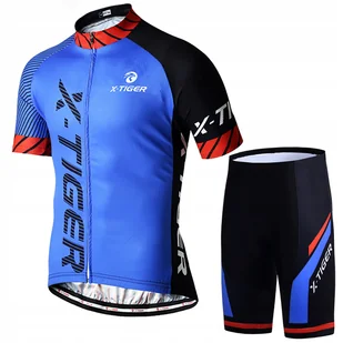 Spodenki Rowerowe Koszulka Komplet Męski Z Wkładką Żelową X-Tiger Jakość XL - Spodenki rowerowe - miniaturka - grafika 1