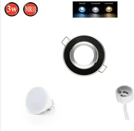 Żarówki LED - Reflektor wpuszczany Obrotowy 35° GU10 Ø70mm Otwór wiercony aluminium w komplecie GU10 5W Chłodna biała 350lm żarówka LED Czarny Szczotkowany Okrągły - miniaturka - grafika 1