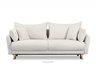 Sofy i kanapy - Biała sofa z funkcją spania w tkaninie baranek BELMOS Konsimo - miniaturka - grafika 1