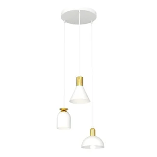 Fox lampa wisząca 3xE27 biała/złota 1403/3PREM - Lampy sufitowe - miniaturka - grafika 1