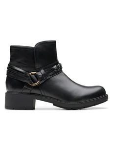 Clarks Skórzane botki "Hearth Kaylie" w kolorze czarnym - Botki damskie - miniaturka - grafika 1