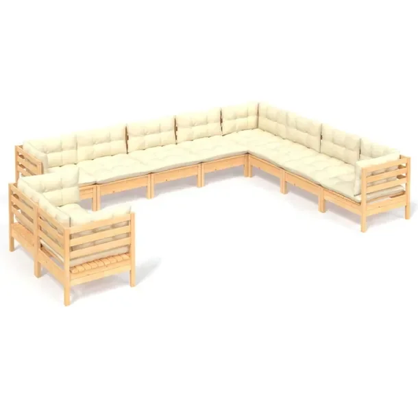 Zestaw wypoczynkowy ogrodowy sosna kremowy - 63,5x63,5x62,5 cm