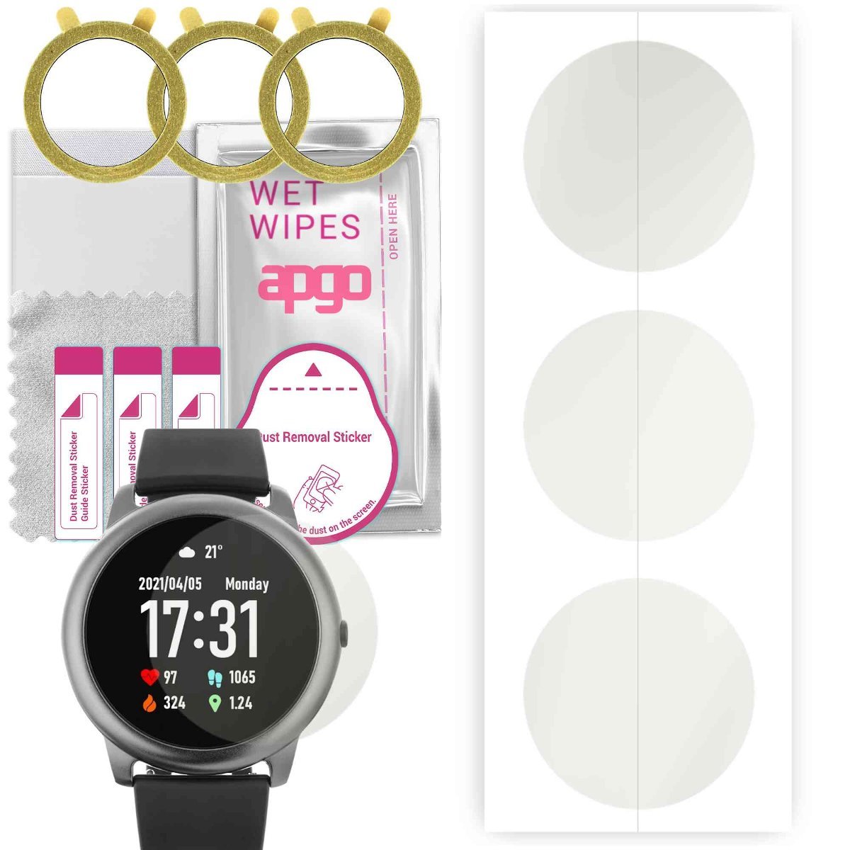 3x Folia hydrożelowa MATOWA do Haylou Solar LS05 - apgo Smartwatch Hydrogel MATTE Protection Ochrona na ekran smartwatcha