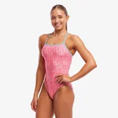 Stroje kąpielowe - FUNKITA Strój kąpielowy damski jednoczęściowy SINGLE STRAP ONE PIECE sweet releaf - miniaturka - grafika 1