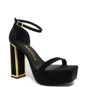 Sandały damskie - Kat Maconie Sandały na słupku | zamsz - miniaturka - grafika 1