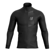 Kurtki męskie - COMPRESSPORT kurtka biegowa męska HURRICANE WINDPROOF JACKET czarna - miniaturka - grafika 1