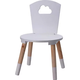 Home Styling Collection Krzesło dla dzieci drewniane białe HZ1990230 - Krzesełka i taborety dla dzieci - miniaturka - grafika 1