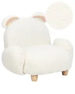 Fotele i pufy dla dzieci - Fotel dziecięcy królik teddy biały KANNA - miniaturka - grafika 1