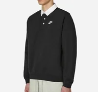 Koszulki męskie - Koszulka Męska z Długim Rękawem Polo Czarna Nike NK Club DX0537-010 r. S - miniaturka - grafika 1