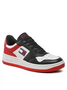 Sneakersy męskie - Tommy Jeans Sneakersy Basket Leather EM0EM01162 Kolorowy - grafika 1